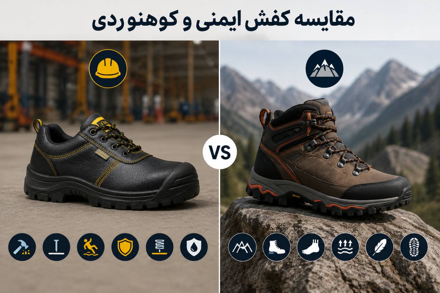 مقایسه کفش ایمنی و کوهنوردی