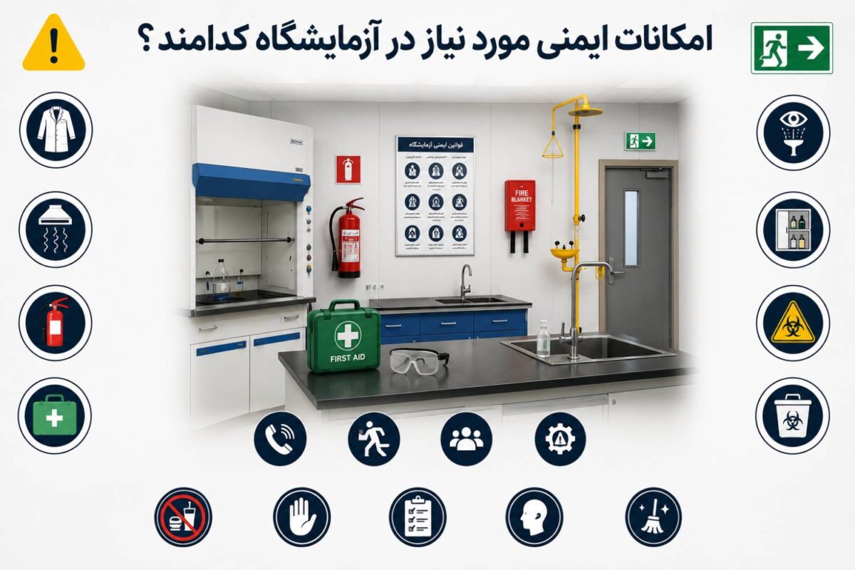 امکانات ایمنی مورد نیاز در آزمایشگاه کدامند؟